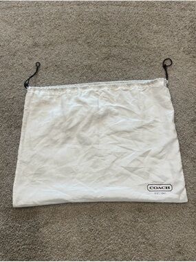 Coach Dust Bag Off White Black Drawstring Storage Leatherware